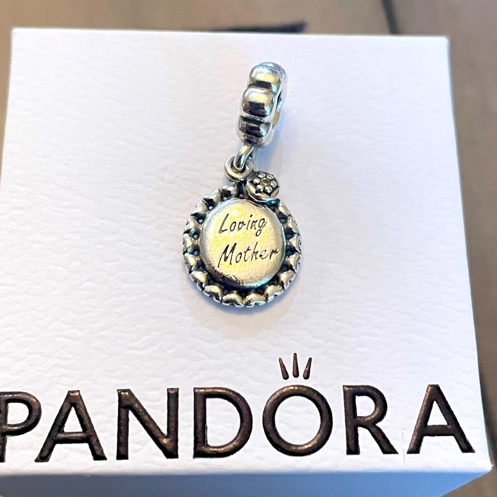 Authentic Pandora Loving Mother double dangle charm